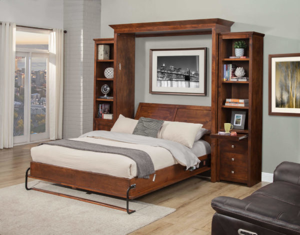 Florence Wall Bed Open with Cabinets Wall Bed - Wallbeds n More Reno