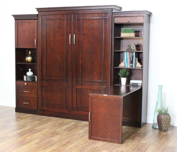 Customized Glen Ellyn Murphy Bed with Desk and Cabinets