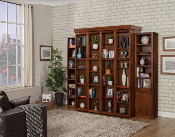 Library Murphy Wall Bed - Wallbeds n More Reno