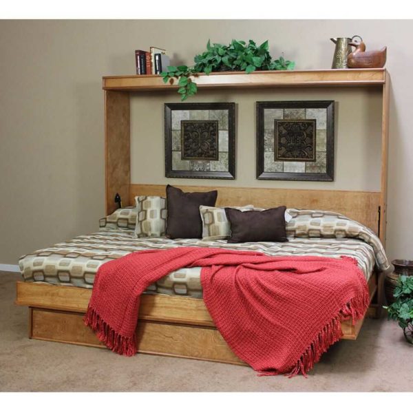 Portola Horizontal Wall Bed Open with Decor - Wallbeds n More Reno