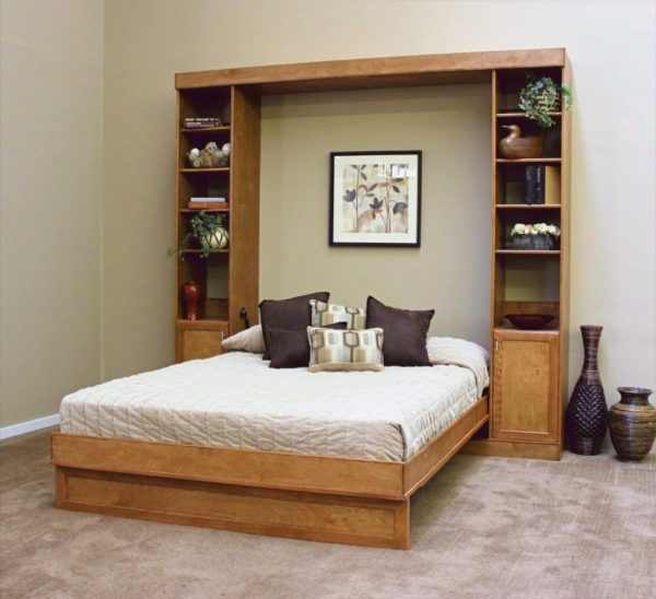 Tahoe wallbed open with bedding - Reno Wallbeds n More